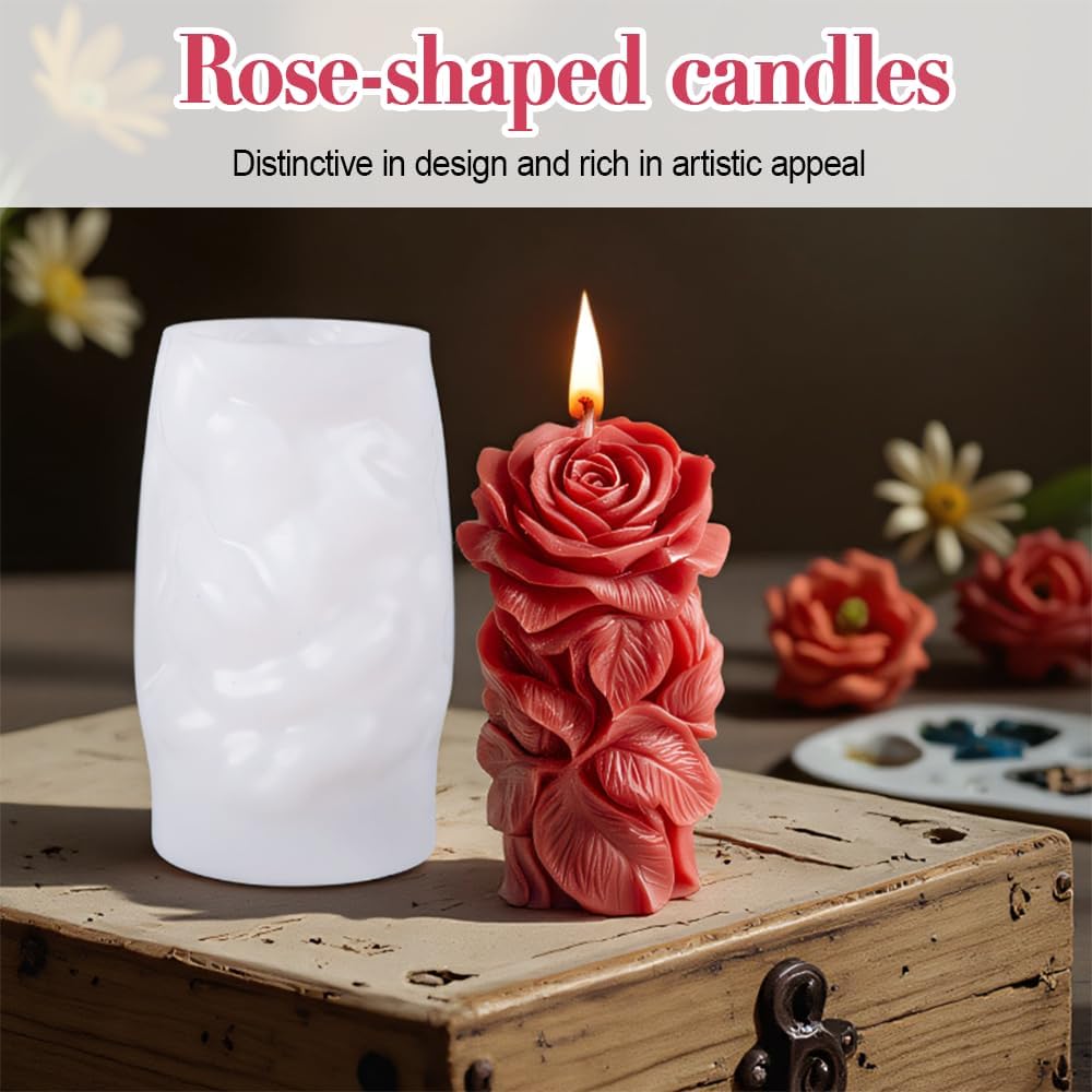 Thumbnail 4 de Rose Candle Molds, Silicone 3D Flower Candles Mold for Valentines Wedding Anniversary