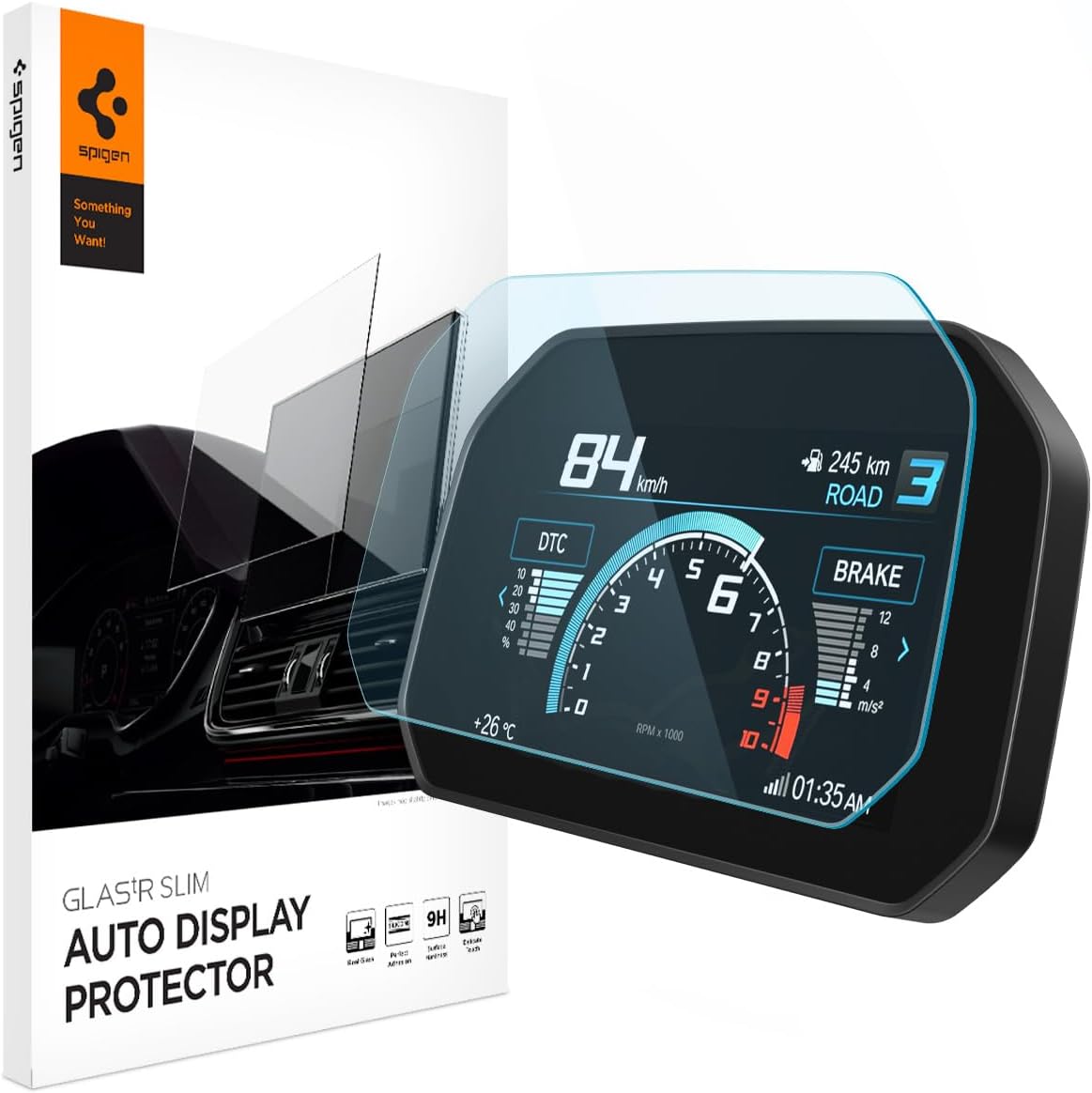 Detalle de Spigen Glas.tR Slim pellicola in vetro temperato 9H per display TFT BMW Motorrad da 6,5" (compatibile con R 1250 GS 2018-2025 e F 900 XR)