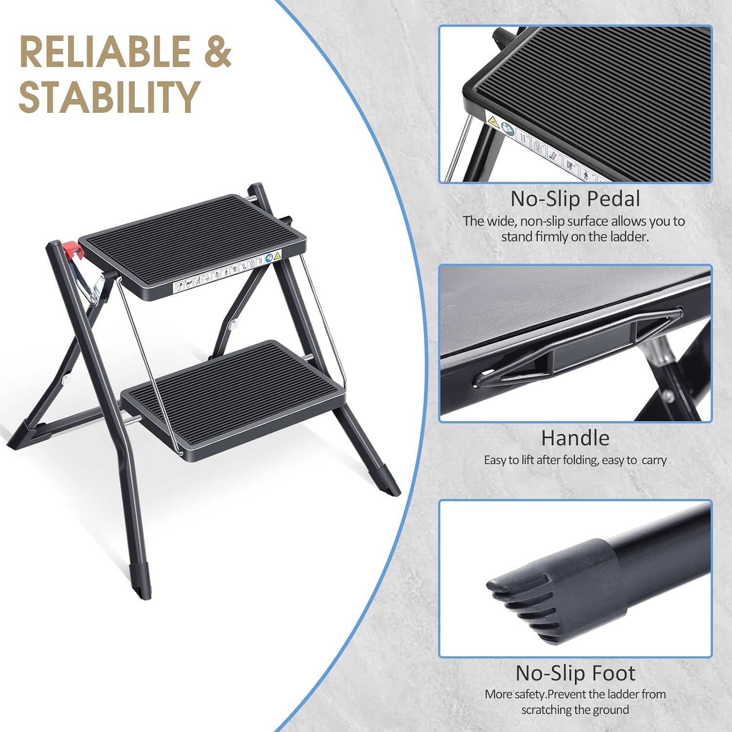 Detalle de KINGRACK Taburete plegable 150 kg