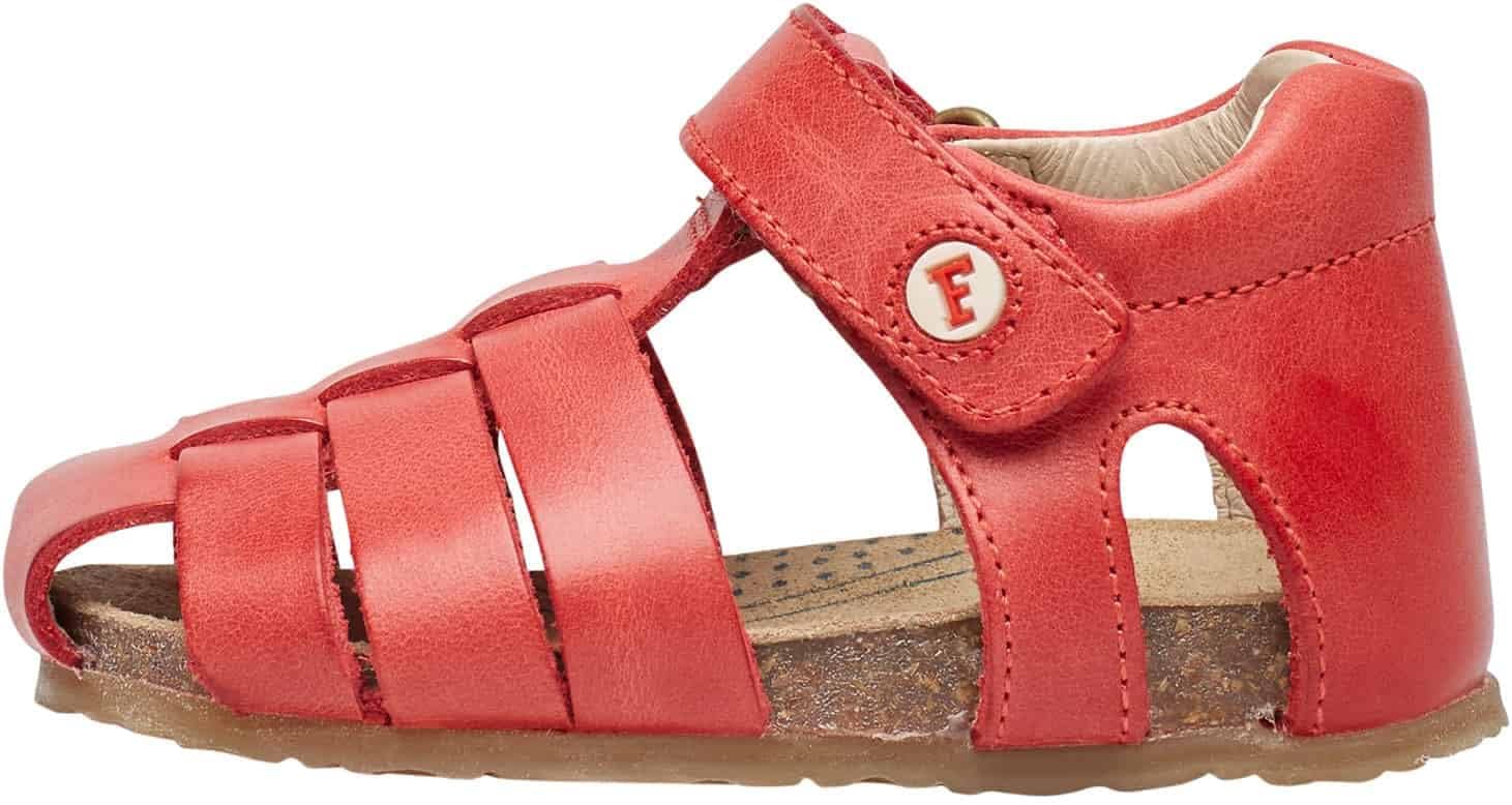Detalle de Falcotto Offene Sandale mit Herzmuster – Leder, Klettverschluss, Herzdesign
