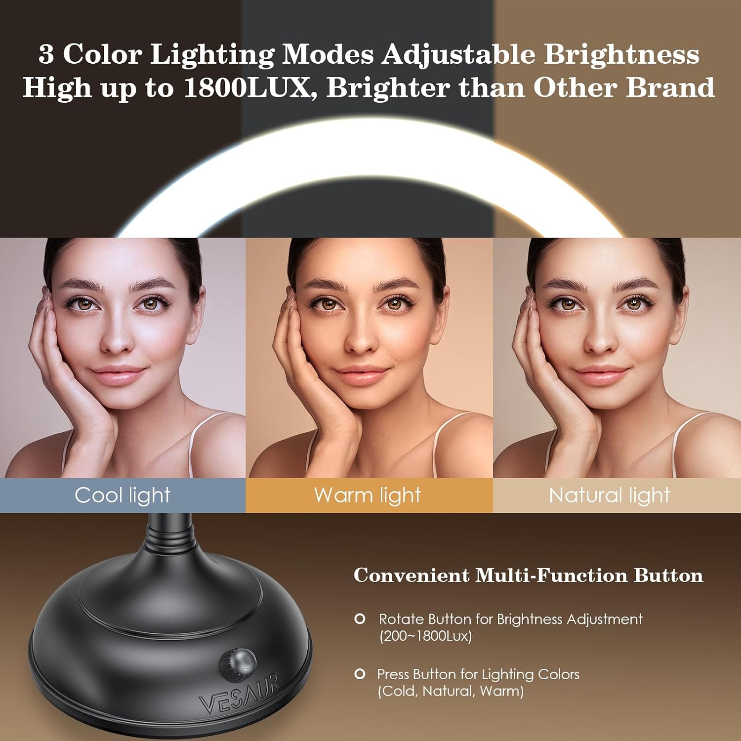 Thumbnail 3 de VESAUR Professional 8.5in Lighted Makeup Mirror