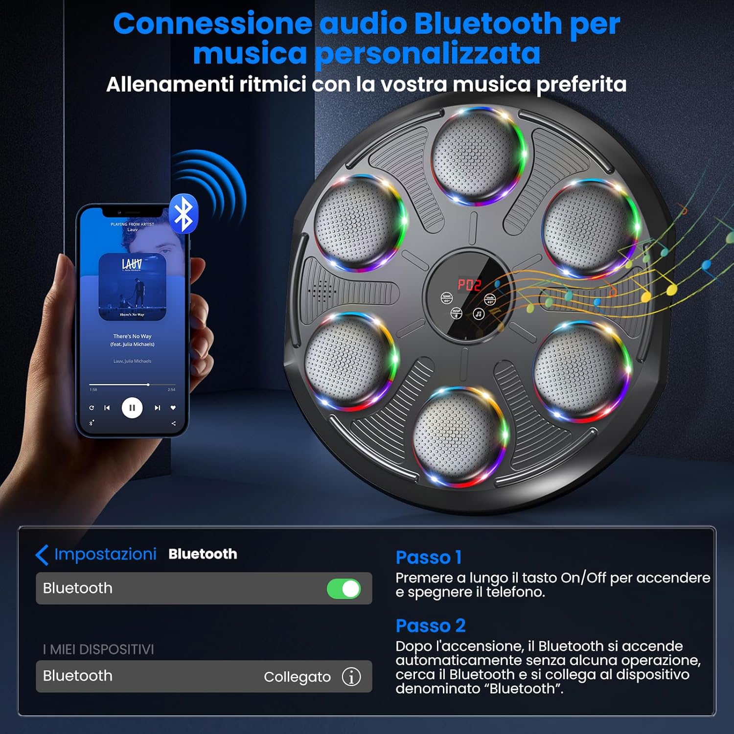 Thumbnail 3 de Infaebo Macchina da Boxe Musicale Extra Large con LED e Bluetooth