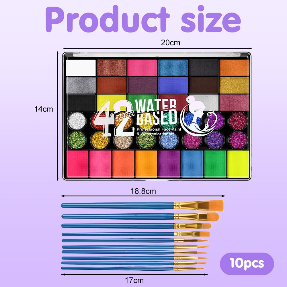 Thumbnail 1 de LOPHE Truccabimbi Kit: 42 Colori Anallergici, 10 Pennelli – Trucco viso per bambini