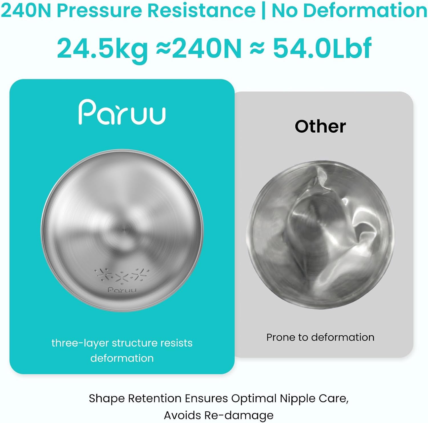 Thumbnail 2 de Paruu Silver Nipple Shields for Breastfeeding – 999 Silver Nursing Cups with Silicone Nipple Covers
