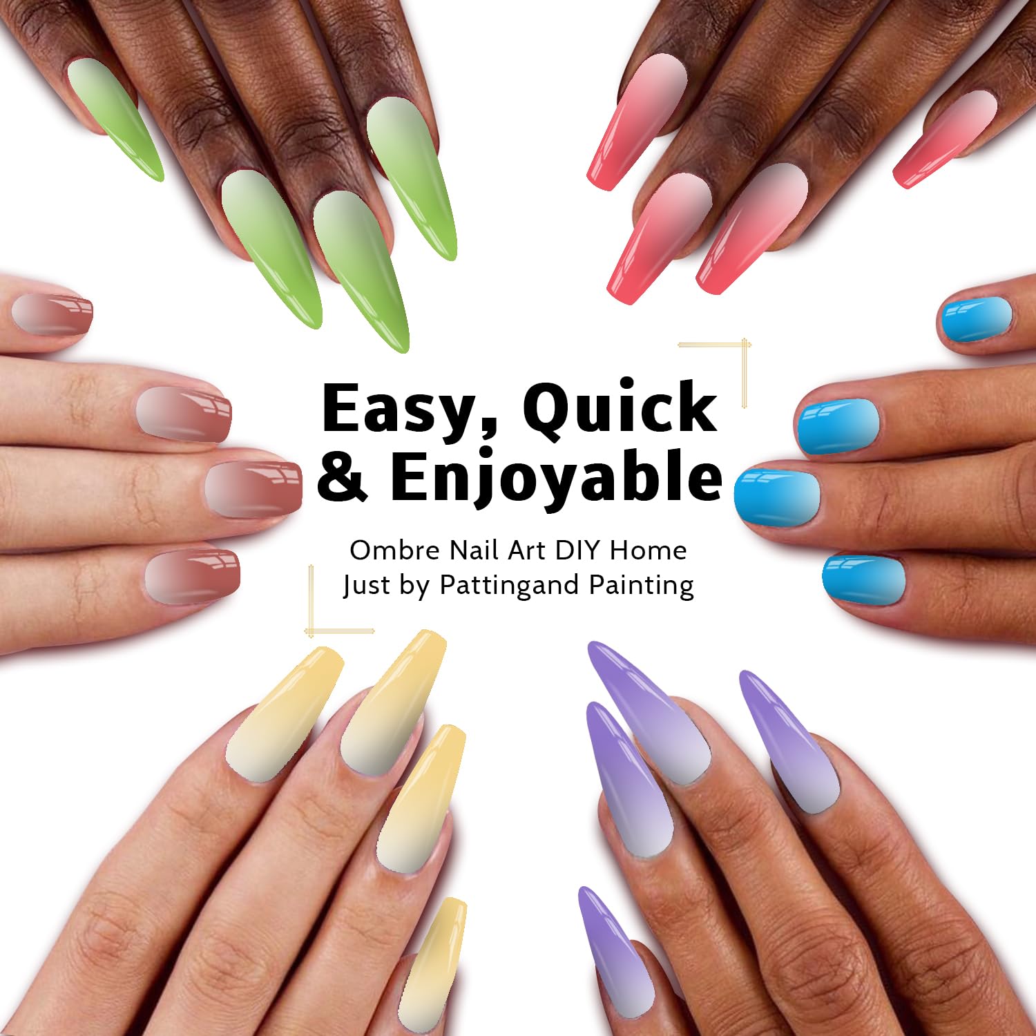Thumbnail 1 de Karroy Sponge Pat Paint Nail Gel - Ombre Gradient Nail Art (16 Colors B)
