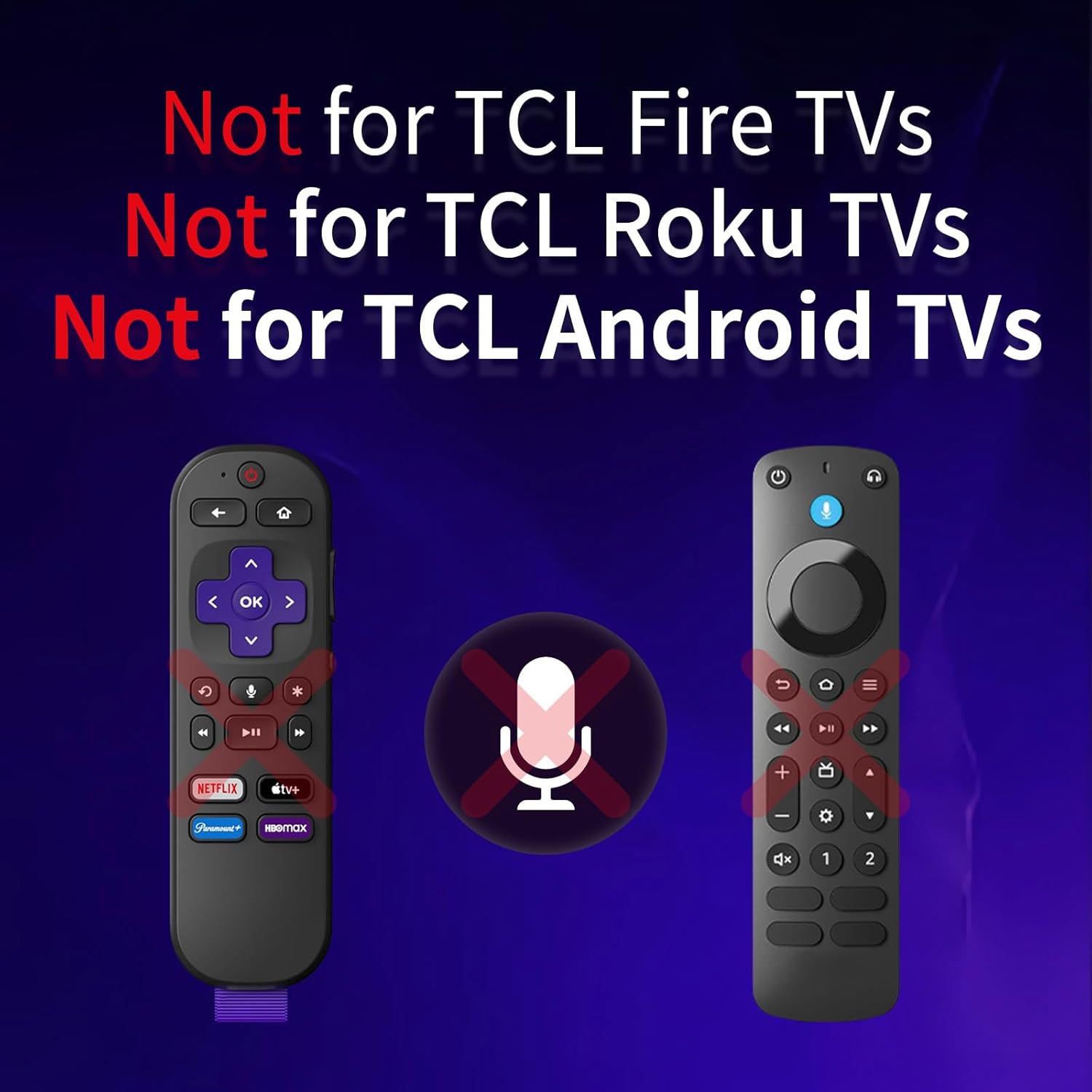 Detalle de (Pack of 2) Replacement-for-TCL-Google-TV-Remote-Control — Universal Remote for TCL Smart UHD HDR LED Mini QLED 4K Google TVs