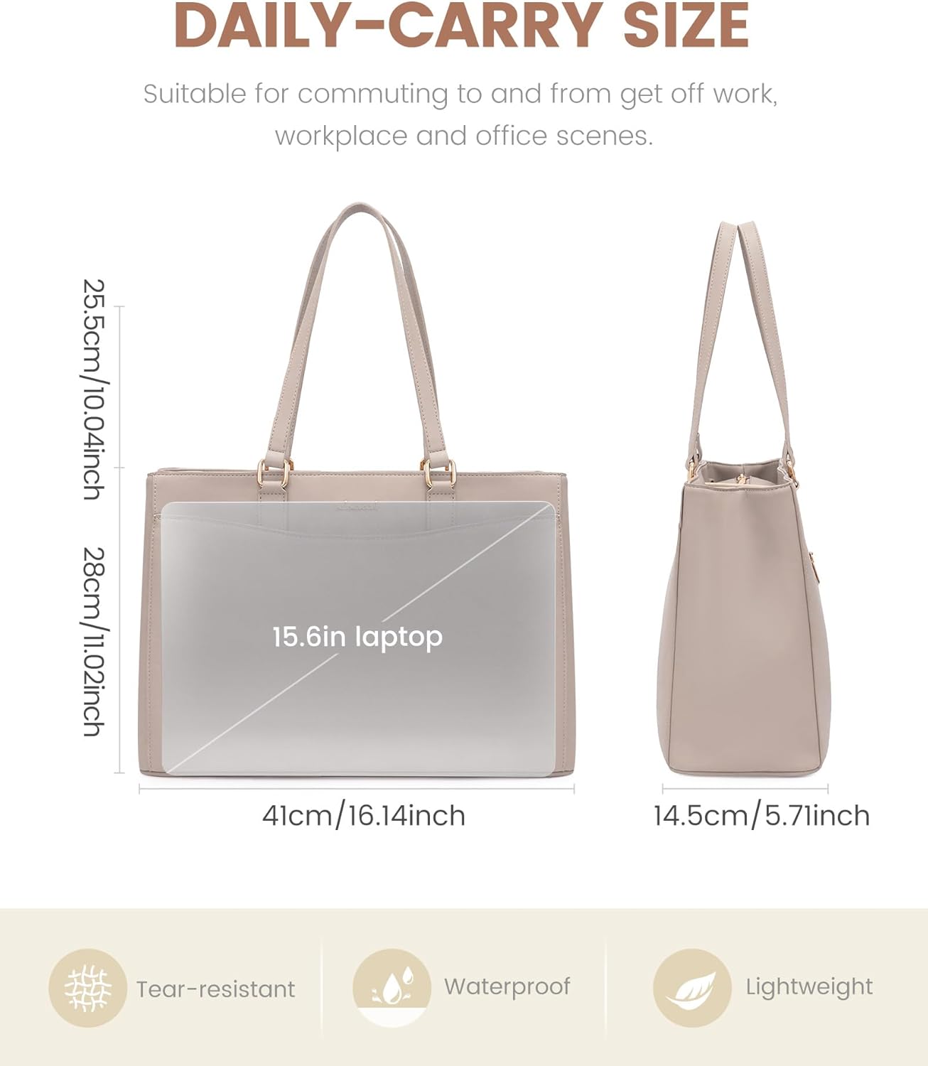 Thumbnail 3 de LOVEVOOK Laptop Bags for Women 15.6 Inch — A Spacious, Practical Tote for Work and School