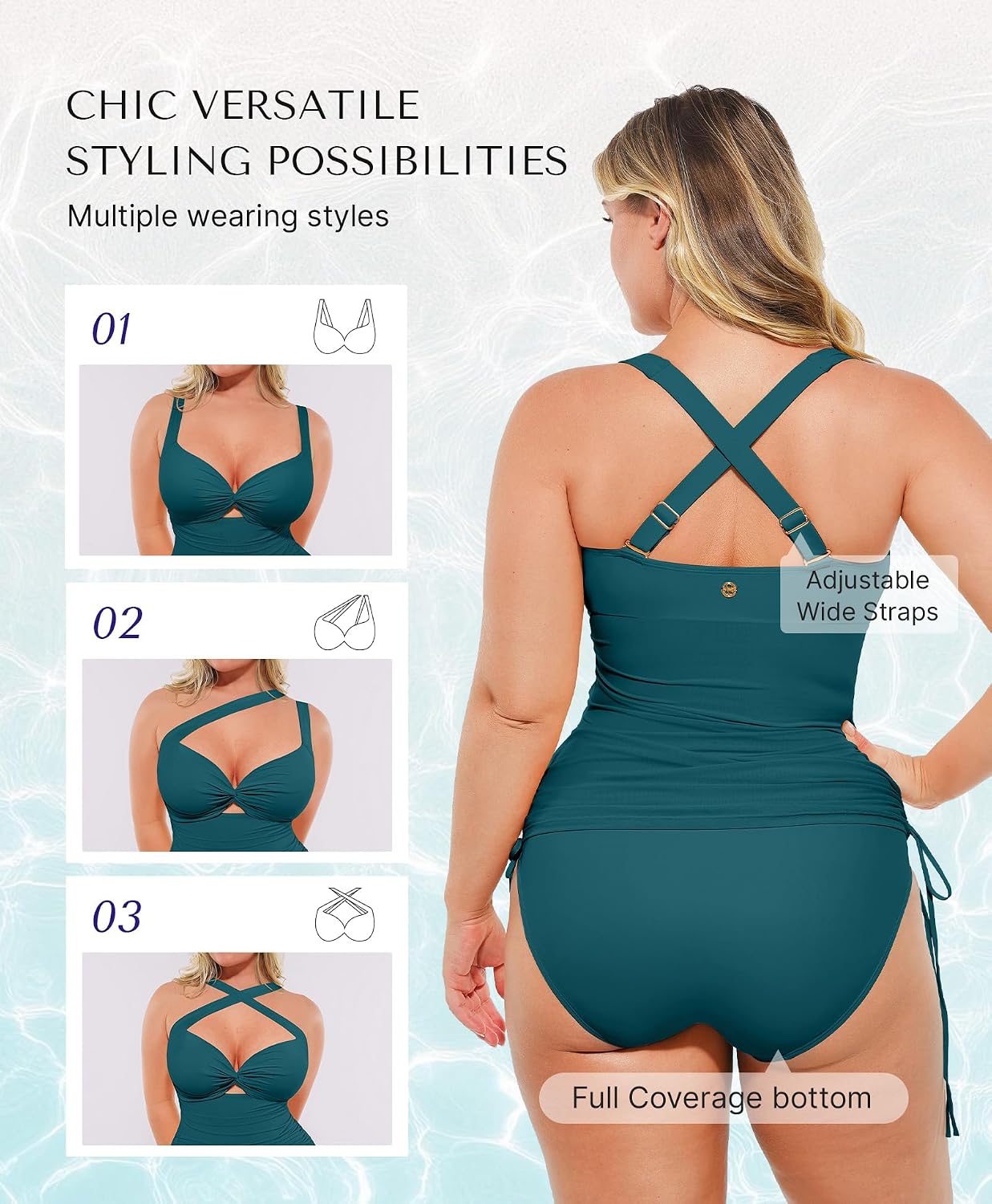 Detalle de SHAPELLX One Piece Swimsuit Tummy Control