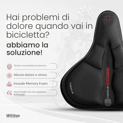 Detalle de Wittkop Cuscino per sella da bici con memory foam a 3 zone – comfort ergonomico