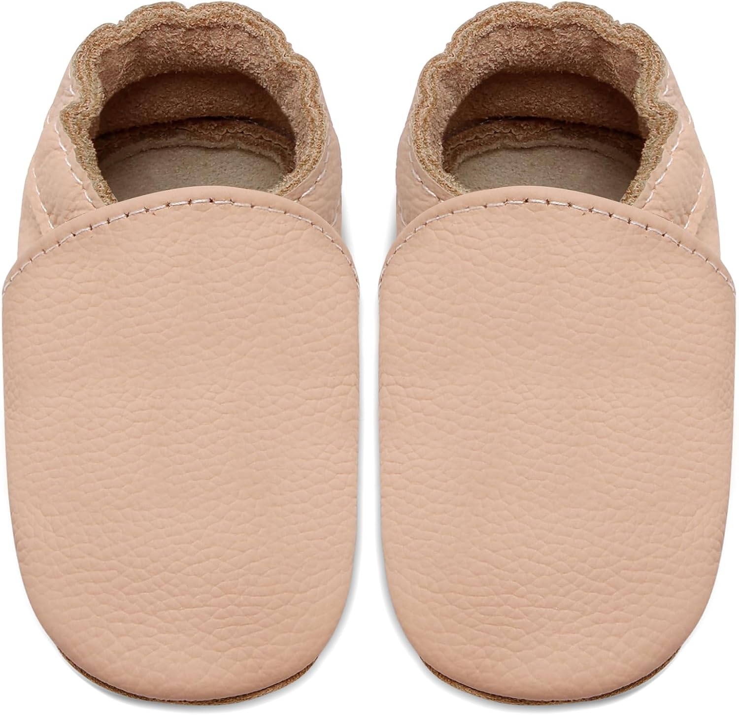 Detalle de IceUnicorn Krabbelschuhe Baby – weiches Leder, elastischer Knöchelriemen, barfuß-Feeling für Krabbelkinder