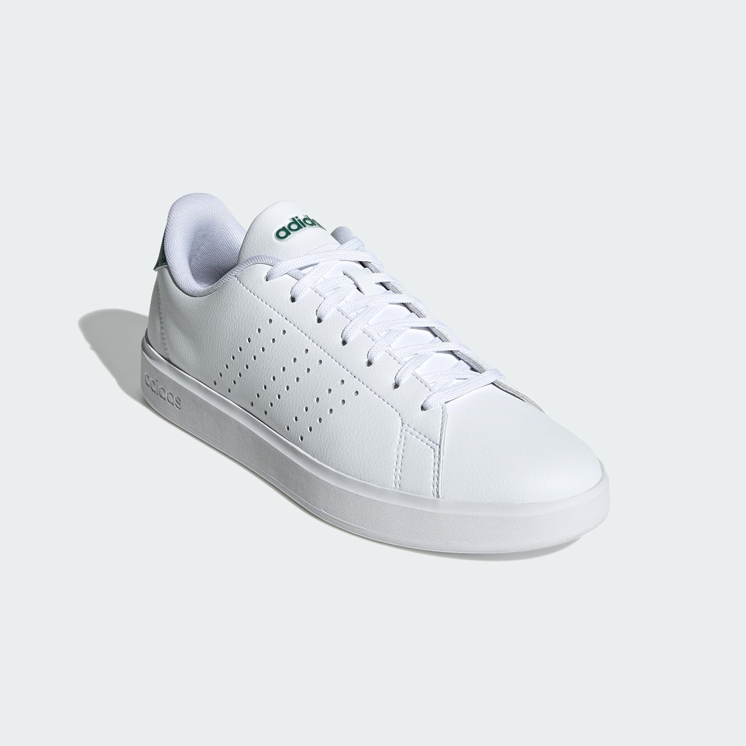 Detalle de adidas Uomo Advantage 2.0 Scarpe – Cloud White/Core Black/Green, 43 1/3 EU