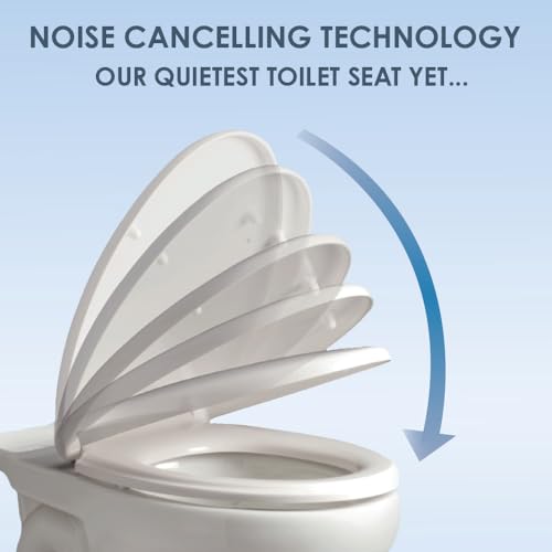 Detalle de AQUALONA Premium Thermoplastic Toilet Seat with Soft Close, Oval White
