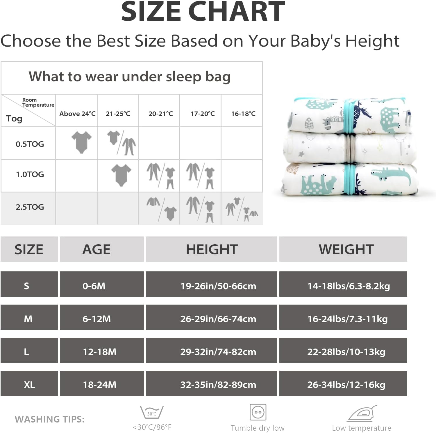 Thumbnail 4 de Mosebears Baby Winter Sleeping Bag 2.5 tog for 6–12 months
