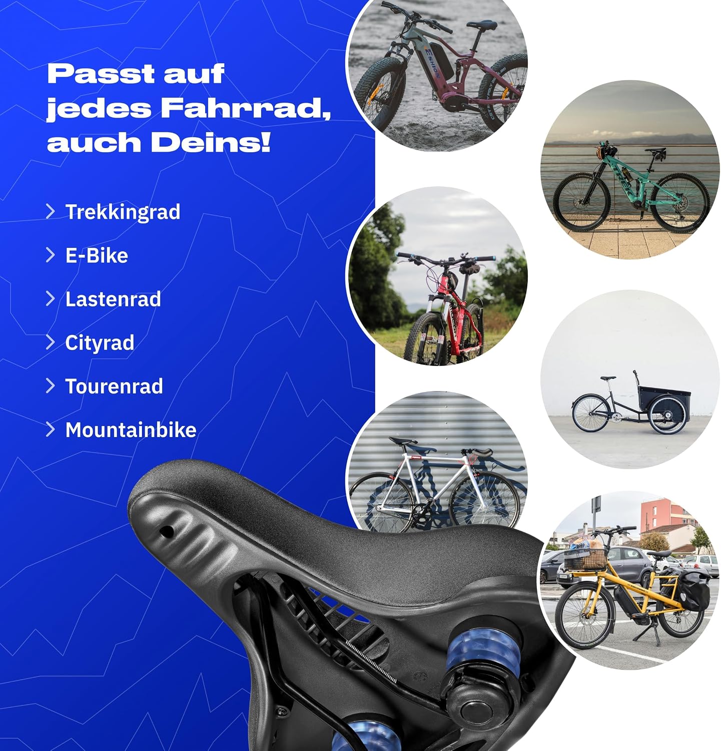 Thumbnail 5 de ALPENSATTEL Ergonomischer Fahrradsattel Komfort + 3D Memory Foam – universell montierbar