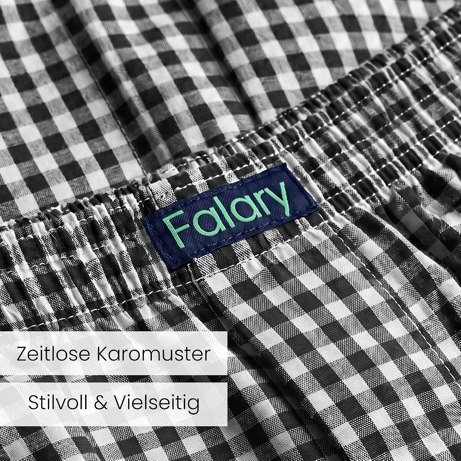 Thumbnail 4 de FALARY Herren Boxershorts locker geschnitten, kariert – 6er-Pack