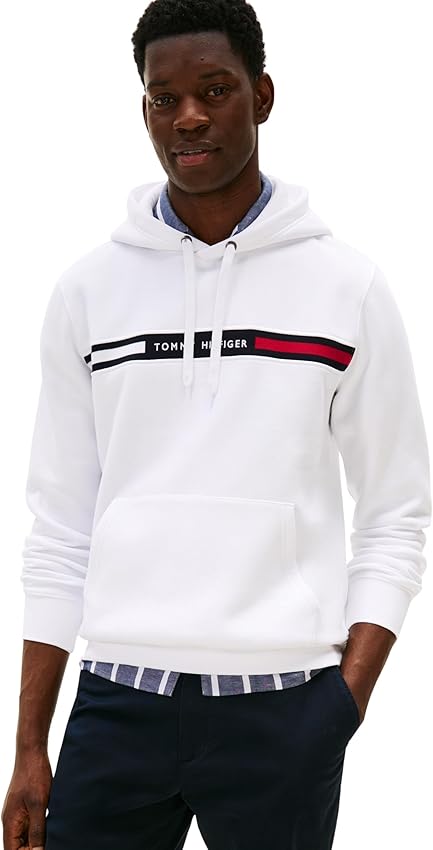 Detalle de Tommy Hilfiger Hoodie Chest Insert blanco XS