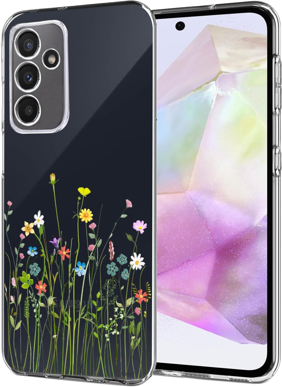 Detalle de Unov Galaxy A35 5G Case Clear Floral Bouquet
