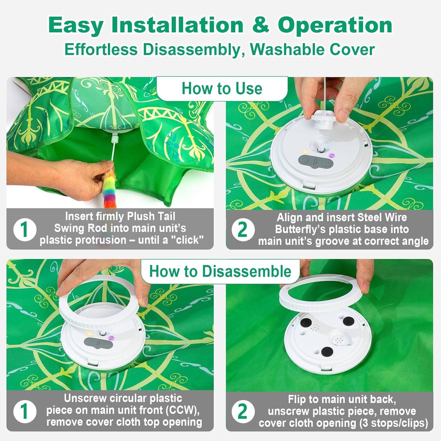 Thumbnail 5 de Qraxond Interactive Cat Toys for Indoor Cats (Rechargeable Touch-Activated Hide and Seek Kitten Toy)