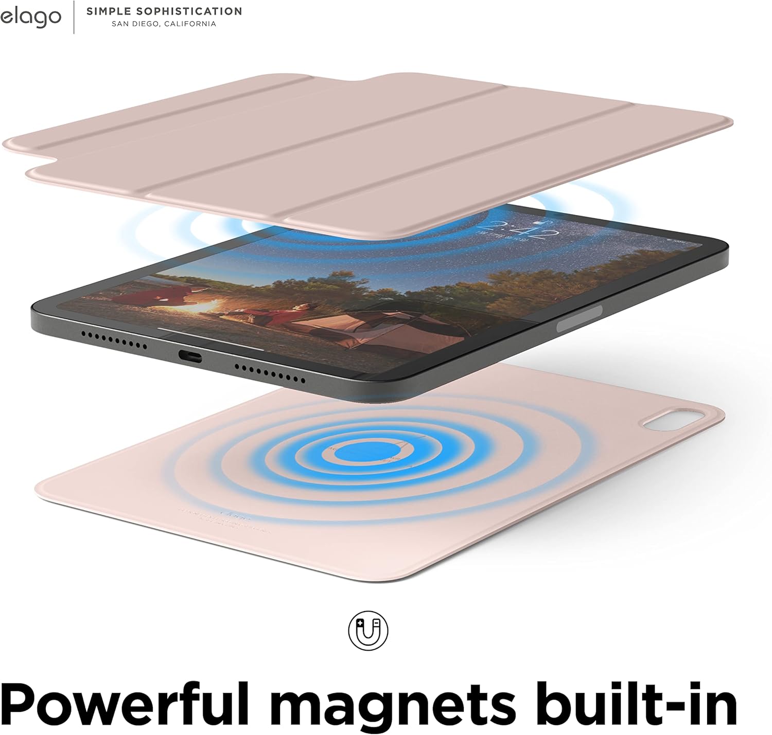 Thumbnail 2 de elago Custodia Folio Magnetica con piastra posteriore per iPad mini (A17 Pro, 2024 / 6ª gen, 2021) e supporto compatibile Apple Pencil (rosa sabbia)