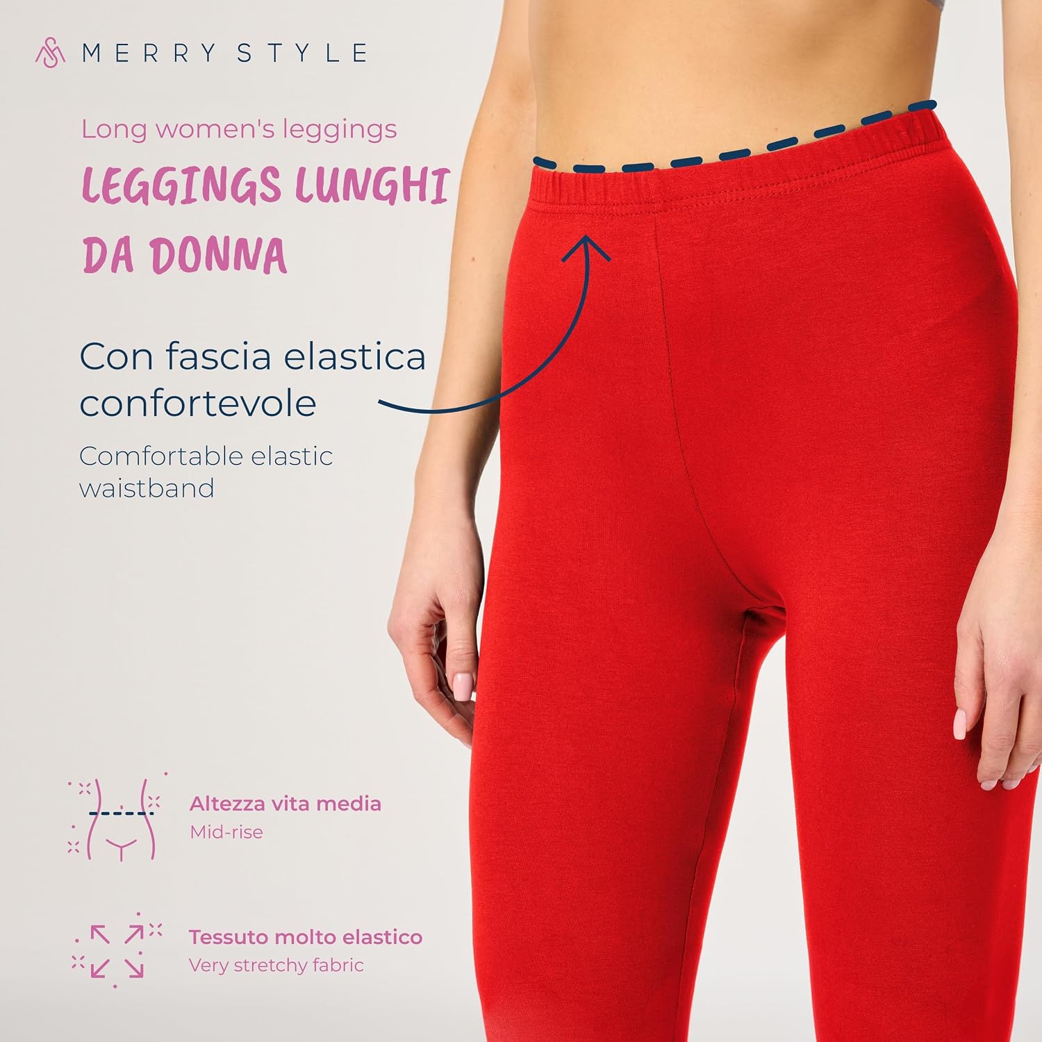 Detalle de Merry Style MS10-143 Leggings lunghi donna