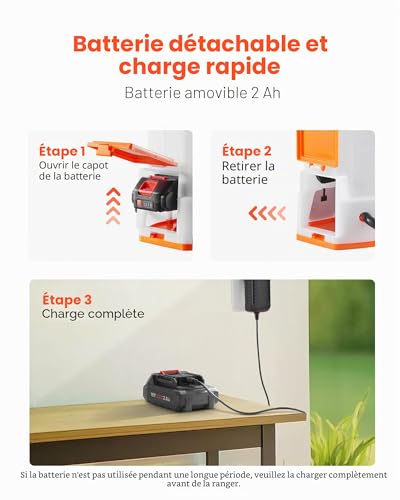 Detalle de VEVOR Pulvérisateur à Dos Électrique 12 L – Batterie 18 V, 2 Ah, 0–6,2 bar, 2 Lances et 5 buses