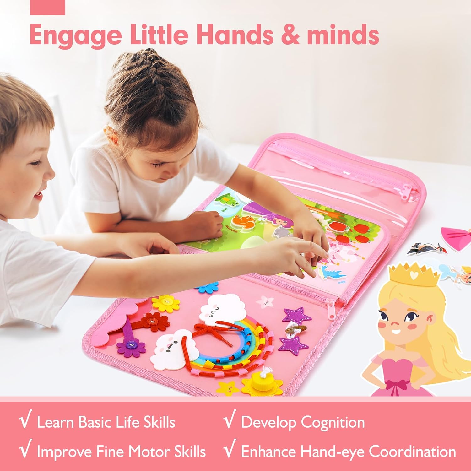 Thumbnail 2 de Hahaland Montessori Busy Board for 3+ Years – 21 Activities for Early Learning and Travel