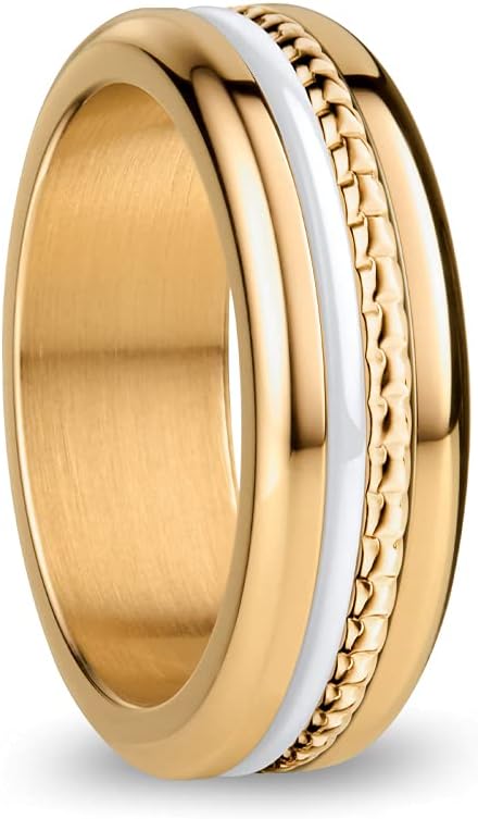 Thumbnail 4 de BERING Damen Ring Arctic Symphony Kasai — Trois anneaux en acier inoxydable et céramique blanche