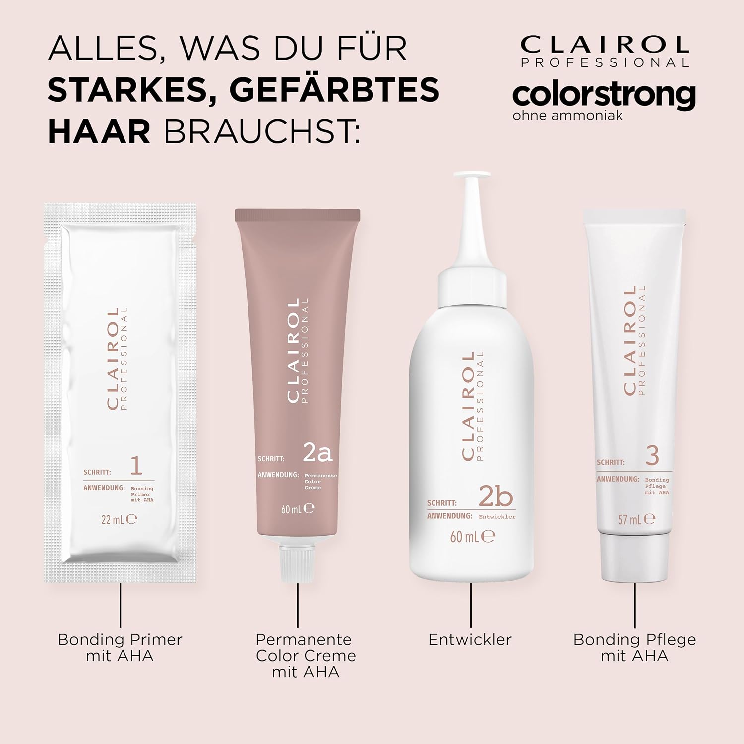 Detalle de CLAIROL PROFESSIONAL colorstrong Dauerhafte Haarfarbe – 4/46 Intensives Dunkelrot (ohne Ammoniak) mit AHA-Bonding-System