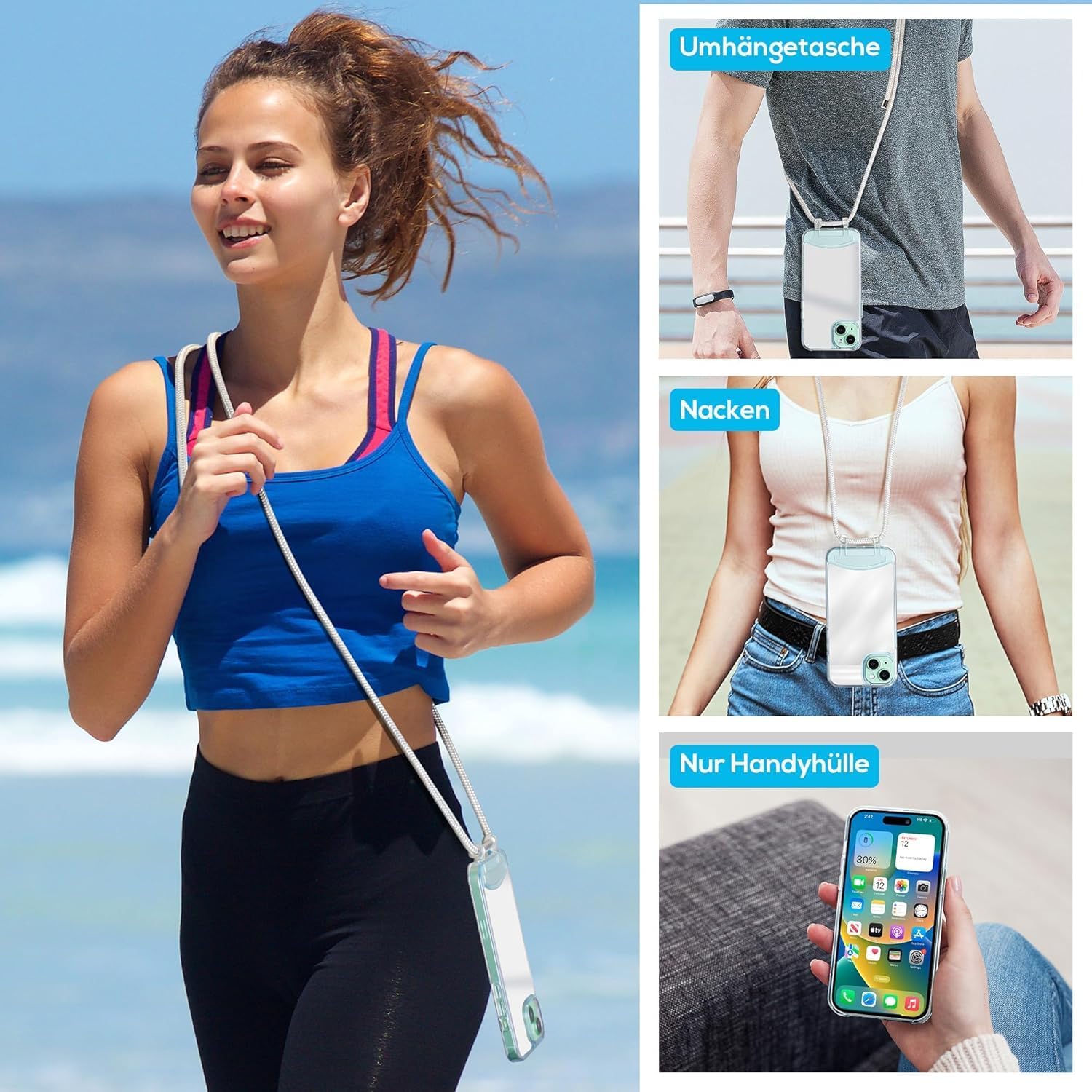 Thumbnail 4 de OLEPHY Handykette für iPhone 15 Hülle Beige