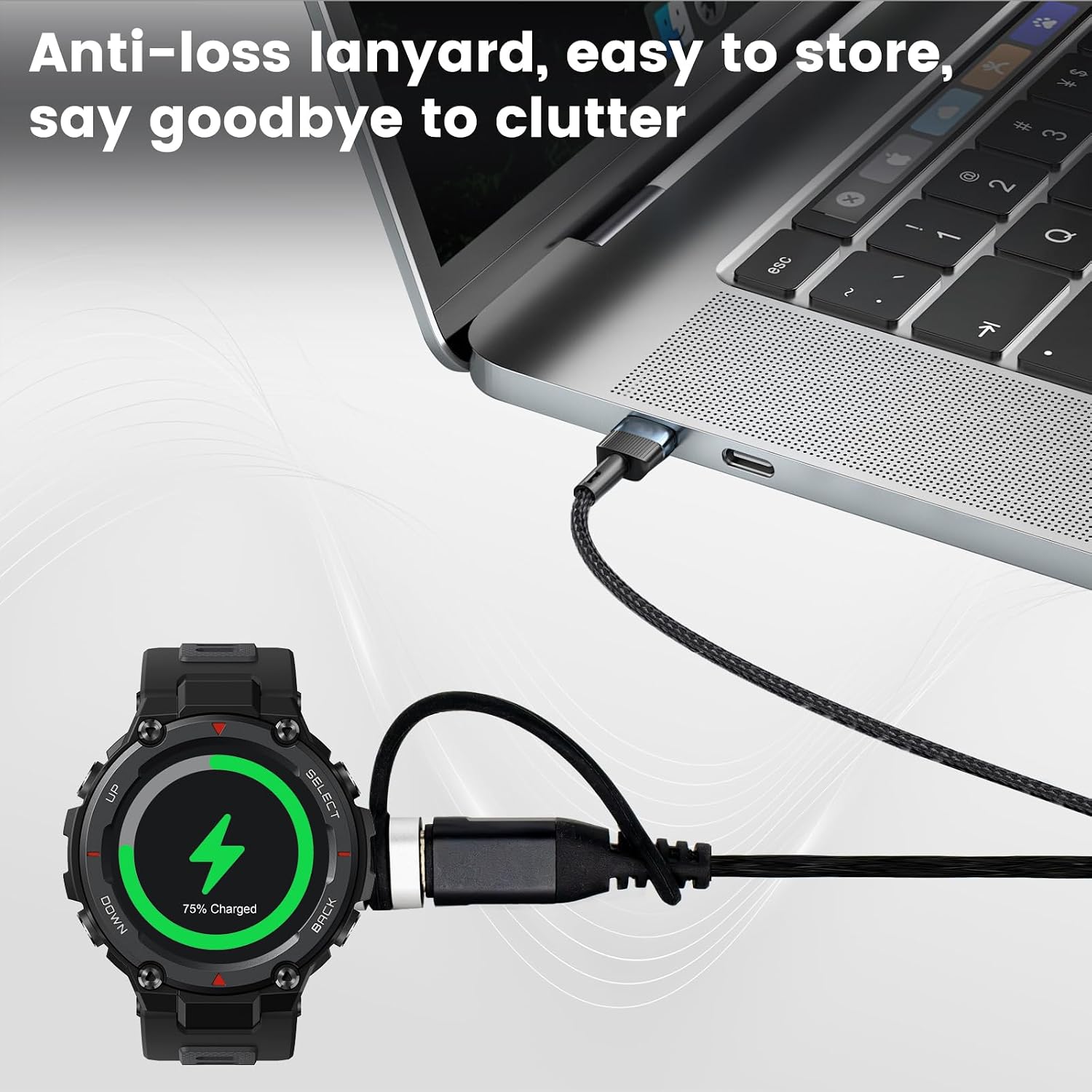 Detalle 2 de 2 Pack USB C to Garmin Watch Charger Adapter – Compatible with Fenix, Forerunner, Venu and more