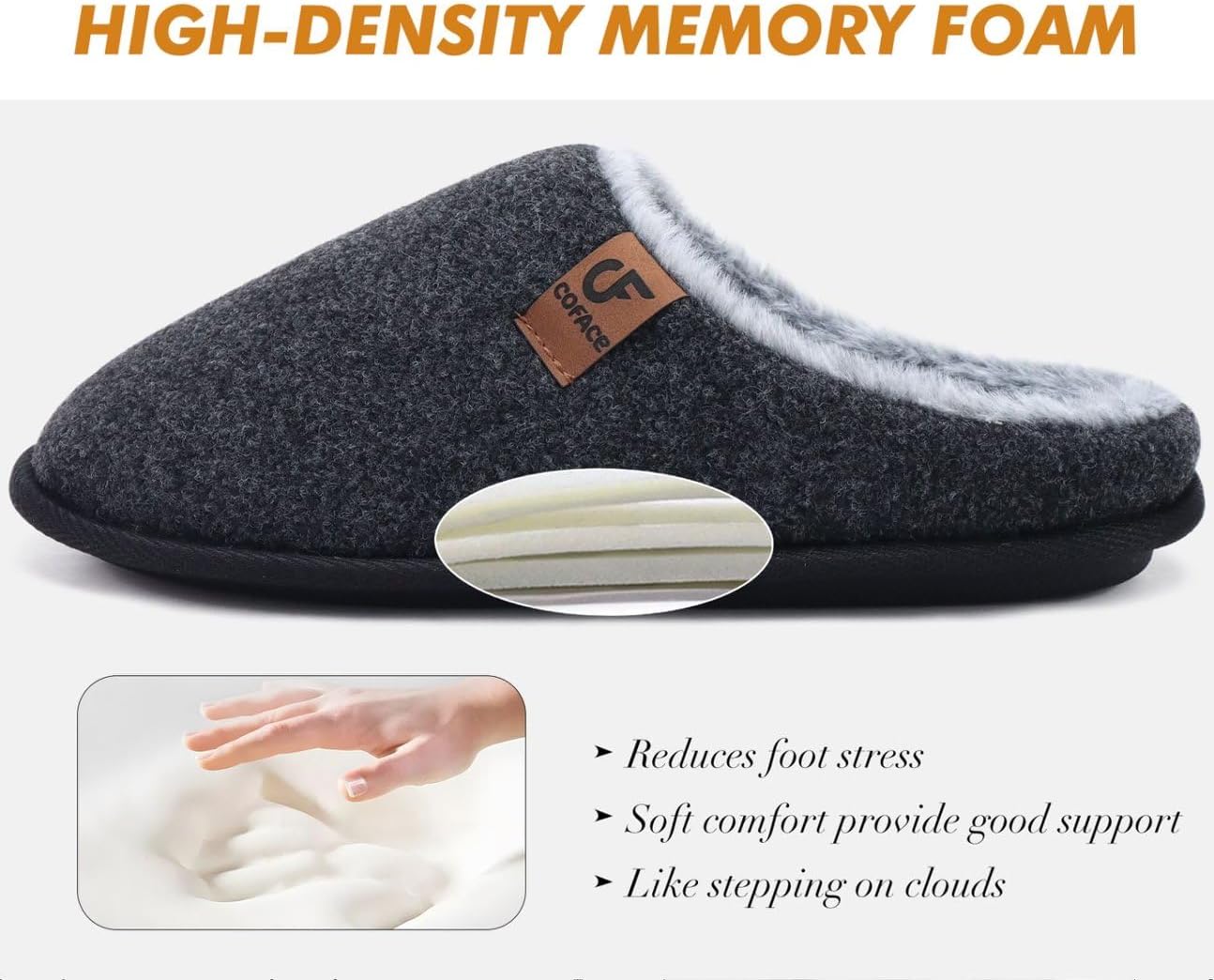 Detalle 2 de COFACE Cozy Memory Foam Slippers Size 7-15