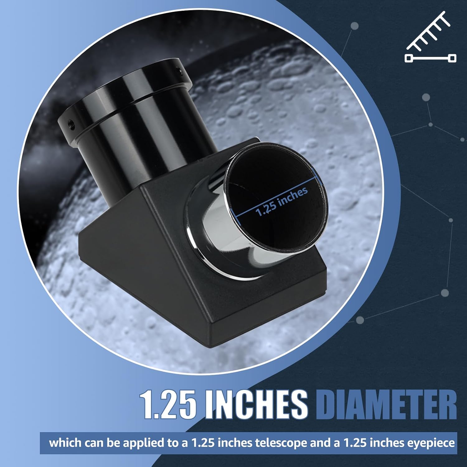Detalle de SvBony SV221 Diagonal Télescope 1,25'' 45° — Prisme Diagonal Érecteur avec Anneau en Laiton