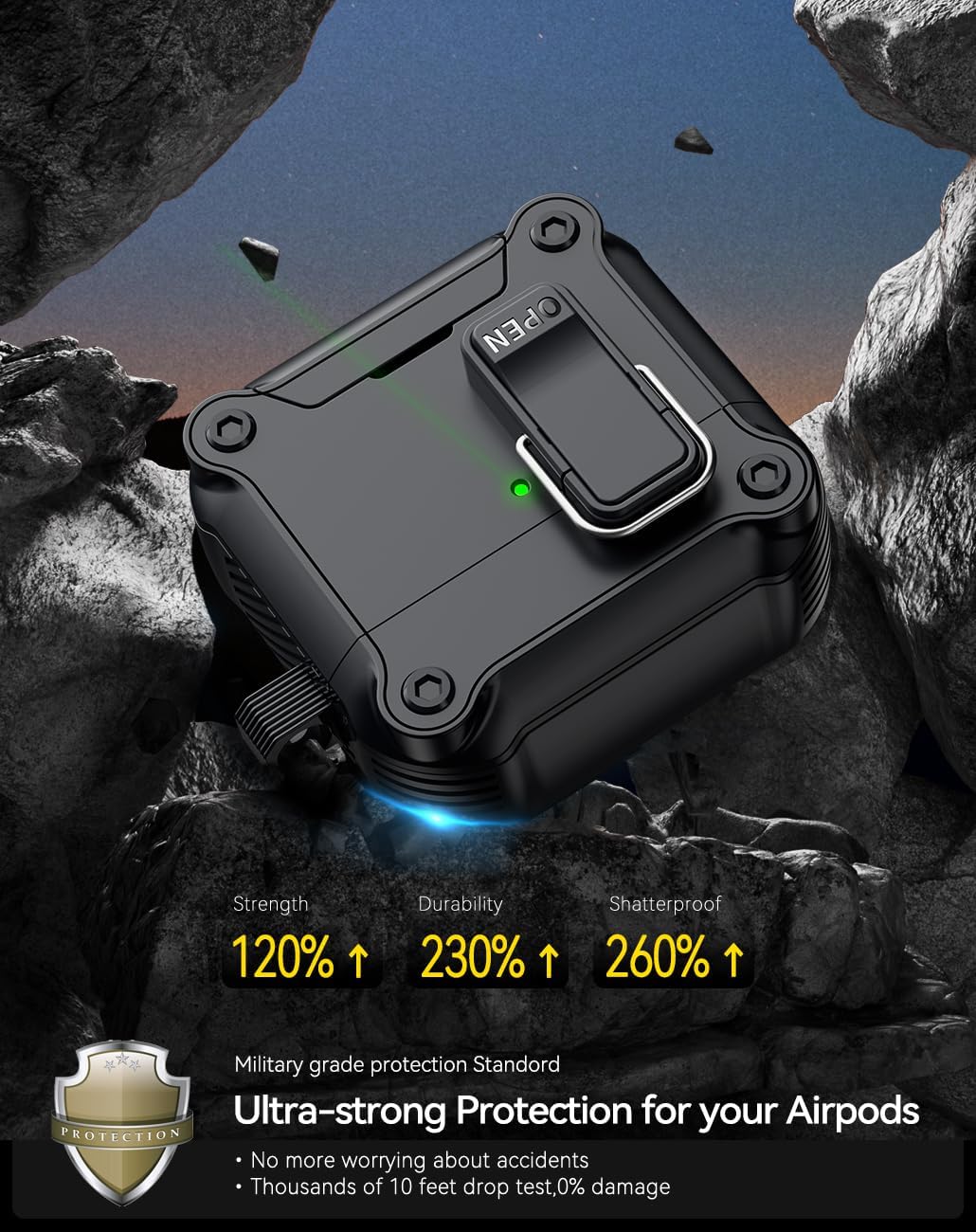 Thumbnail 5 de Pohgelan AirPods 4 Case with Safety Lock - Black (MagSafe Compatible)