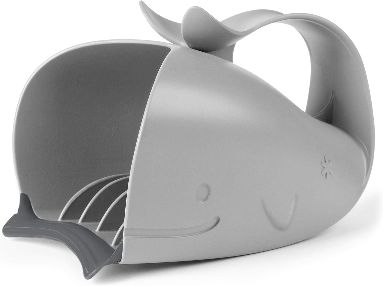 Detalle de SKIP HOP BCSH235052 くじら型ベビー用リンサー グレー、額に当てる柔らかいゴム製パーツ付き
