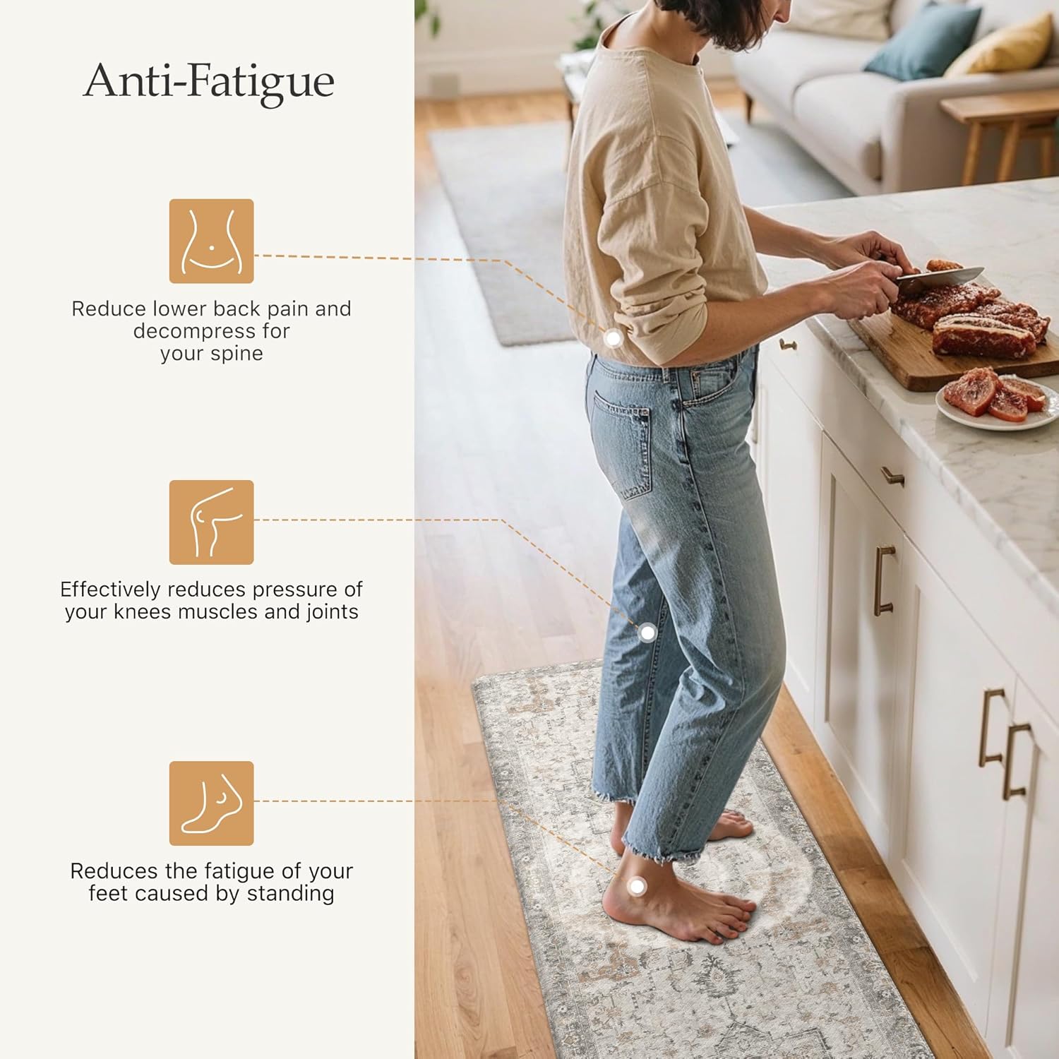 Detalle de GENIMO Kitchen Mats 17.3x47 17.3x30 Anti Fatigue