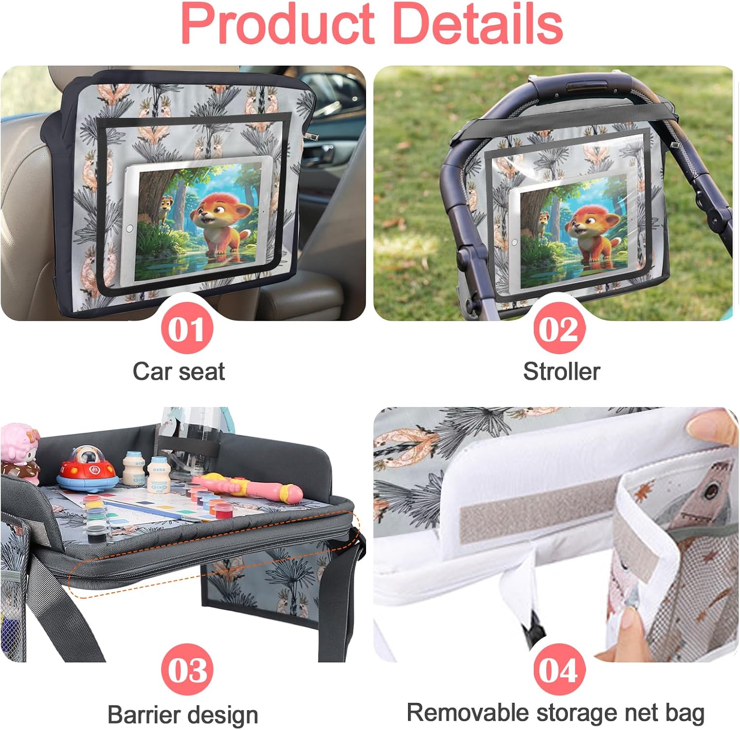 Thumbnail 5 de YZNlife Kids Car Table travel tray for airplane and road trips (lap desk essential)