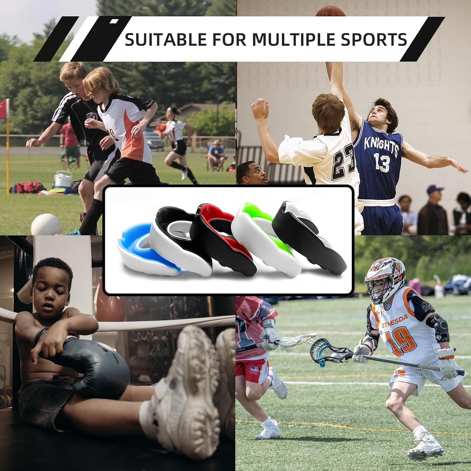 Thumbnail 6 de LPONJAR Toddler Kids Youth Mouth Guard Sports, 5-Pack Moldable EVA Guards