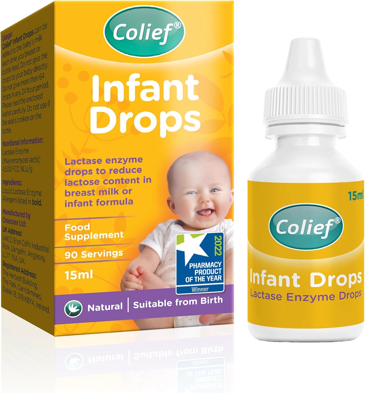 Detalle de Colief Infant Drops: Lactase Enzyme Drops for Colic Relief in Babies (15ml)