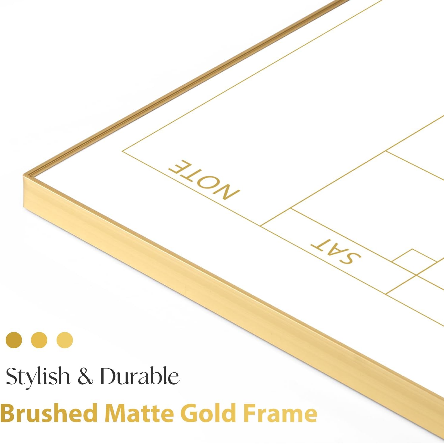 Detalle de ARCOBIS COM2418-MONTH-Gold-H Monthly Calendar Whiteboard, Magnetic 24" x 18" with Cork