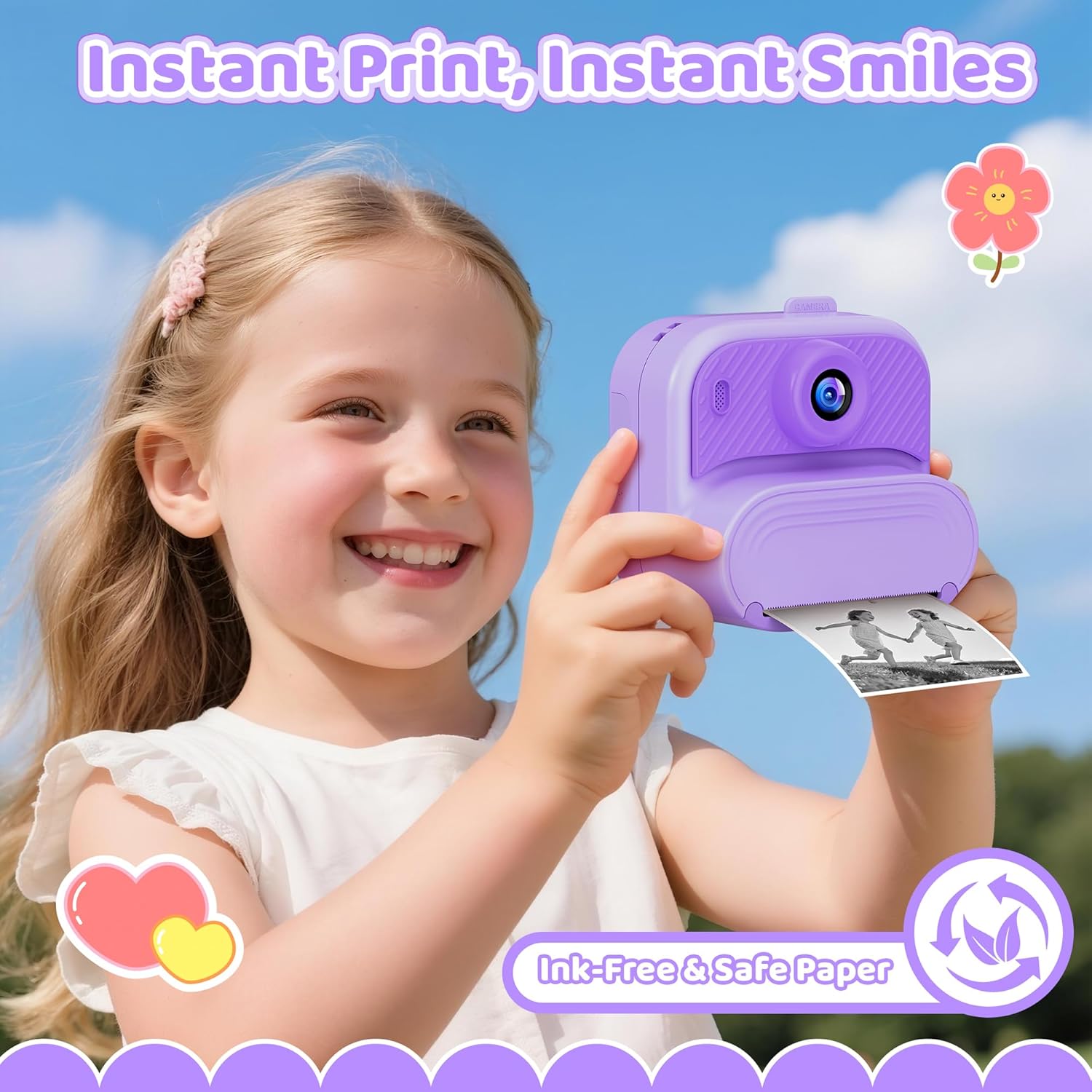 Thumbnail 1 de Cámara infantil 1080P morada para niños
