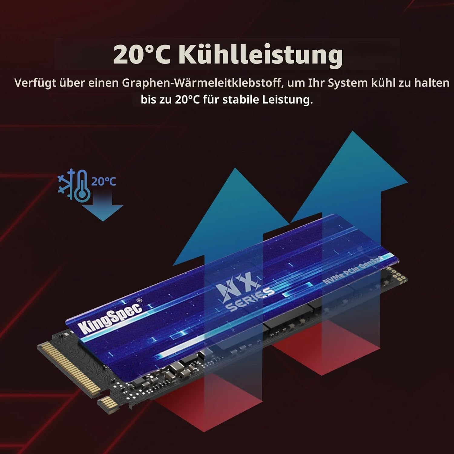 Thumbnail 3 de KingSpec NX-2280 512GB NVMe SSD M.2 PCIe 3.0 Gen3x4 – Leistung für Gaming und Creative