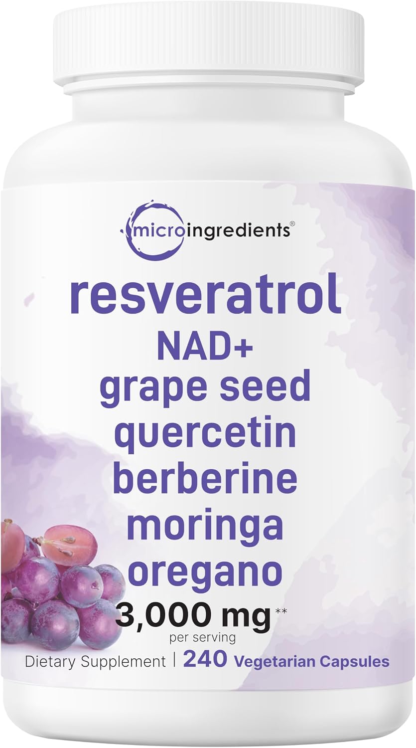 Detalle de Micro Ingredients Resveratrol Supplement, 240 Veggie Capsules
