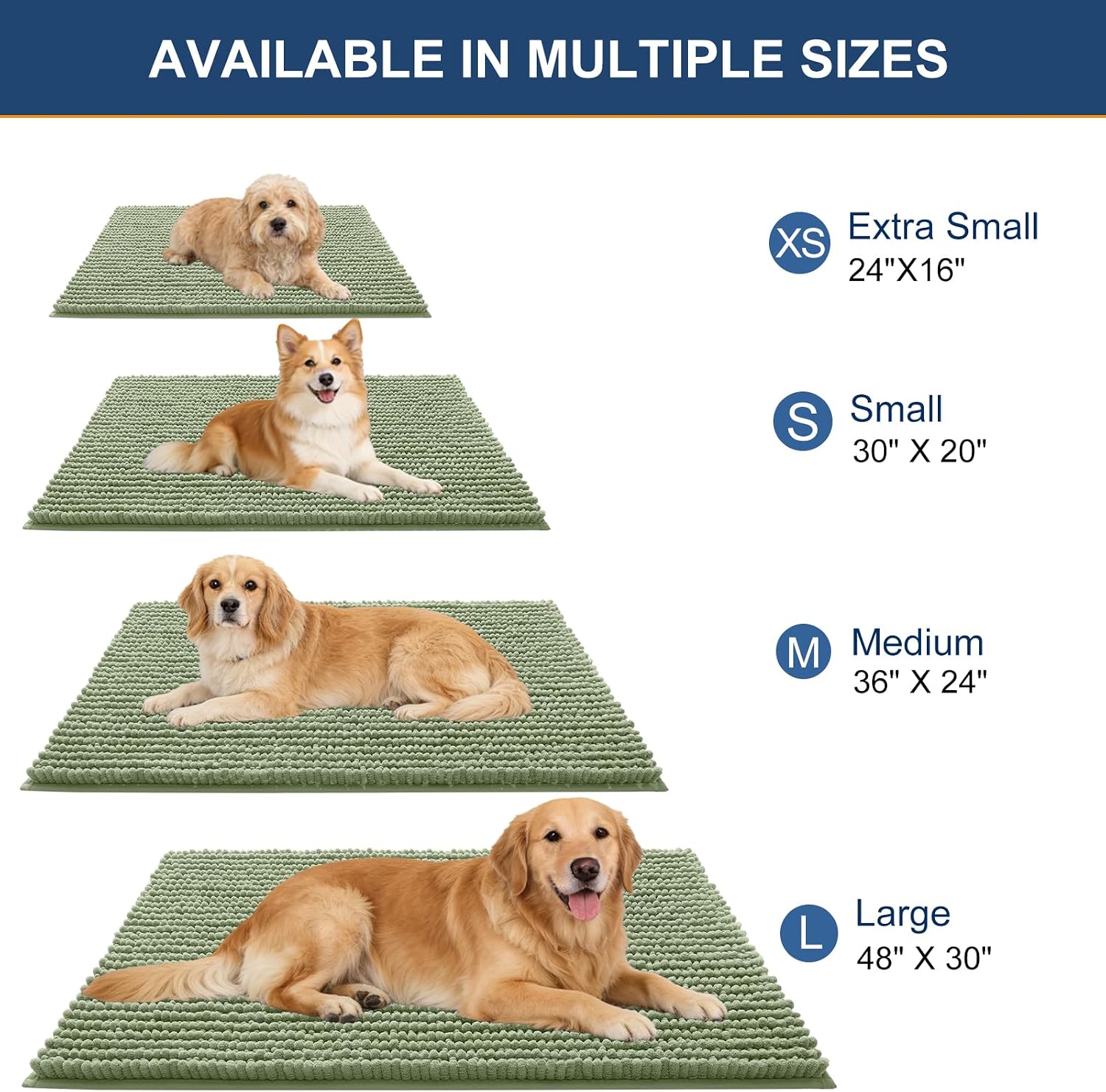 Detalle de OLANLY Chenille Dog Door Mat 24x16