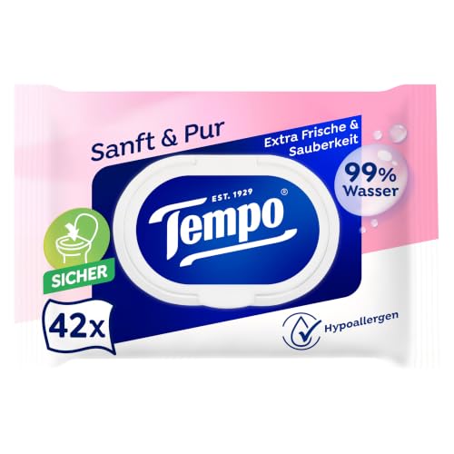 Thumbnail 1 de Tempo Feuchte Toilettentücher "Sanft & Pur" Megapack – 16x 42 Tücher, dermatologisch getestet, pH-hautneutral