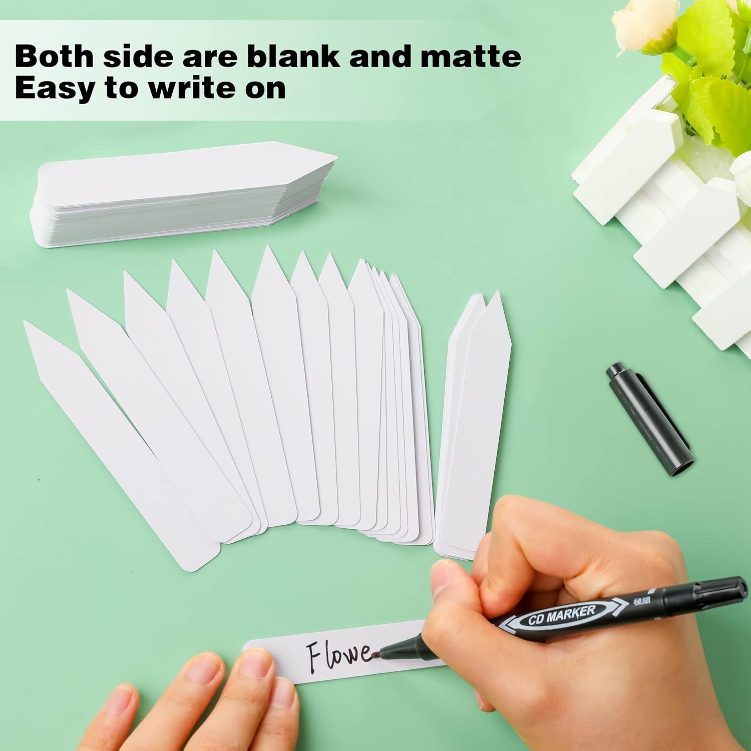 Thumbnail 2 de TDHDIKE 4-Inch Plastic Plant Labels, 300-Pack with Permanent Marker