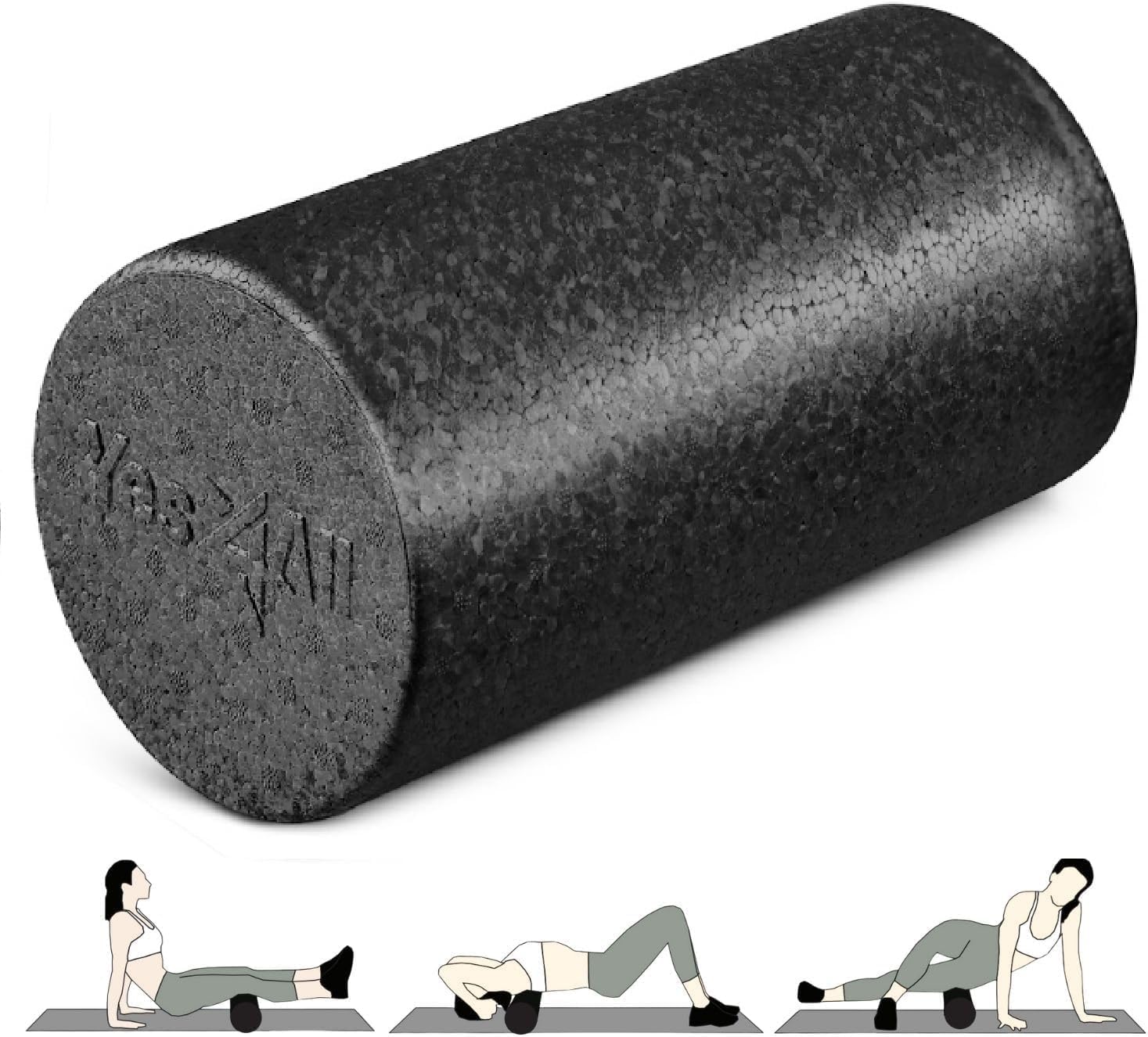 Detalle de Yes4All GPB4 High-Density EPP Foam Roller, 12-Inch, Firm Black