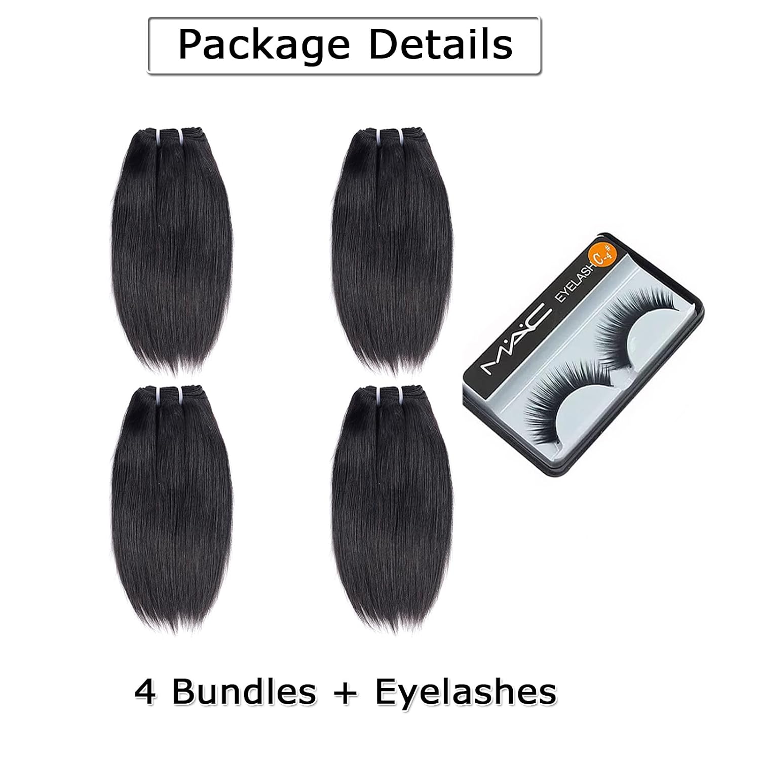 Thumbnail 5 de Liang Dian 10 Inch Short Brazilian Virgin Straight Hair Bundles — 4 Bundles, 10" (Natural Black)