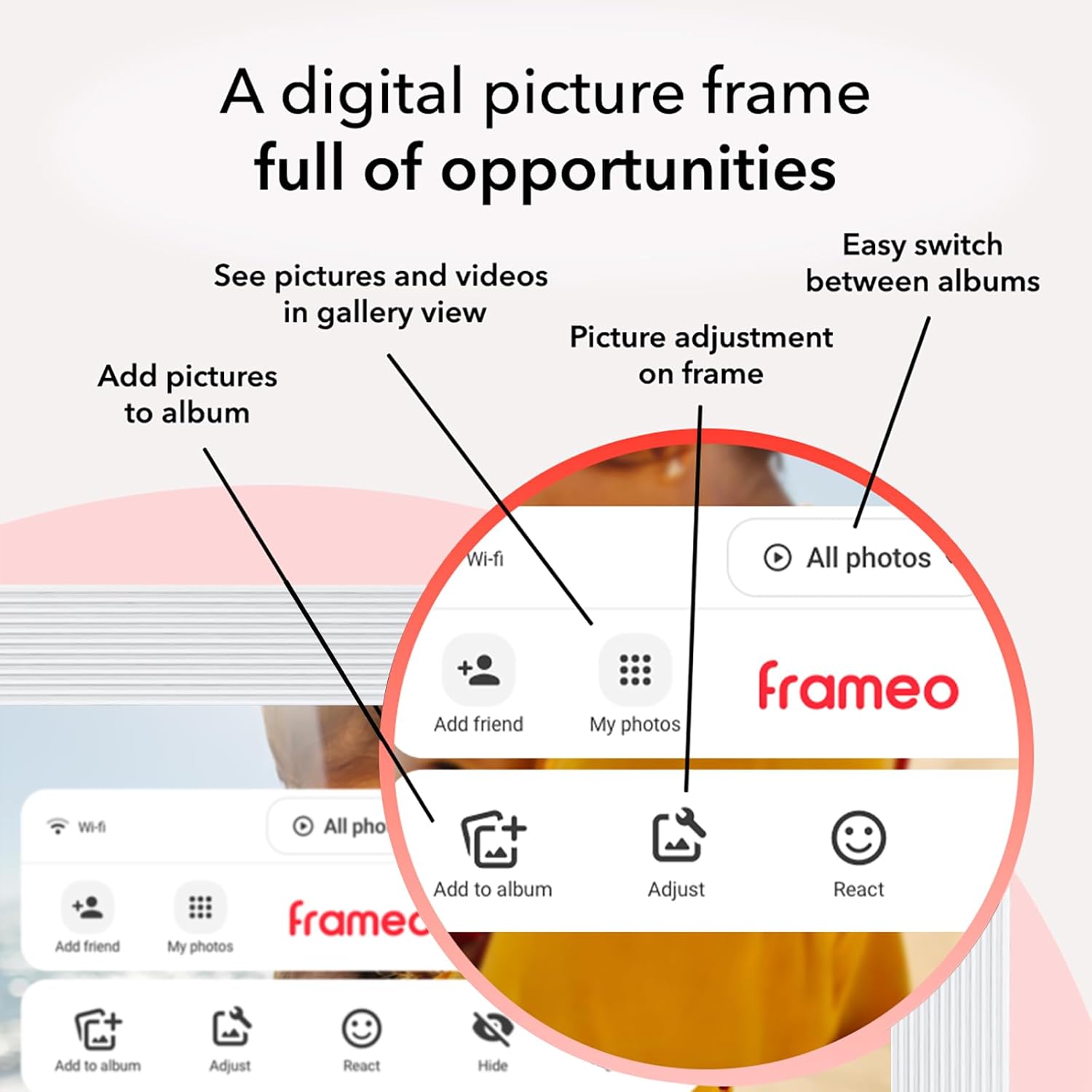 Thumbnail 6 de Frameo 10.1 Inch Smart WiFi Digital Photo Frame