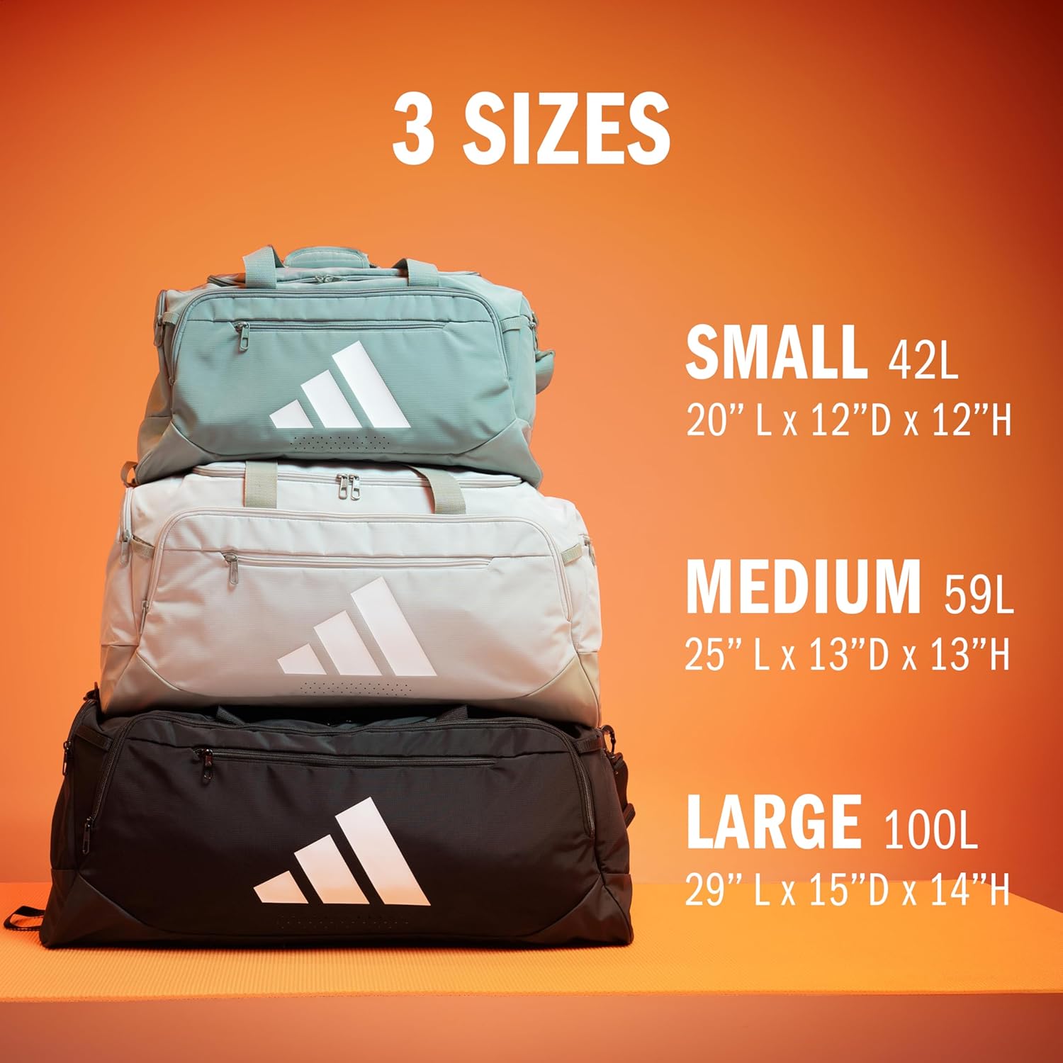 Thumbnail 3 de adidas Defender 5 Duffel Bag for Sports, Gym and Travel (Black, OSFA)