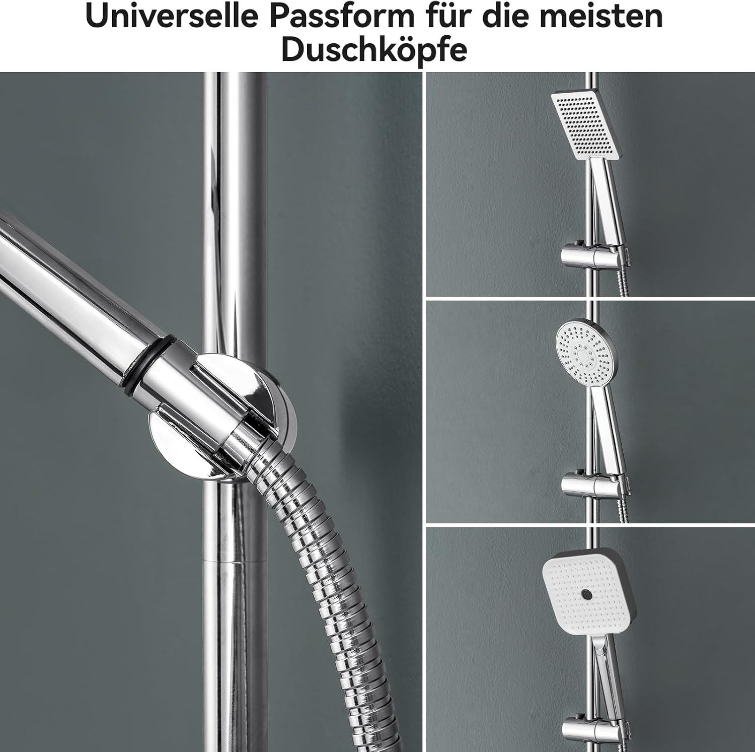 Detalle de Auralum Duschstange Edelstahl 90 cm mit Duschablage – rüstet ohne neue Bohrlöcher auf